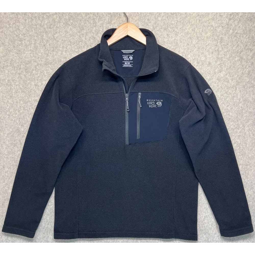 Mountain Hardwear Mens 1/2 Zip Pullover Sweatshirt Navy Toasty Twill Fleece‎ M
